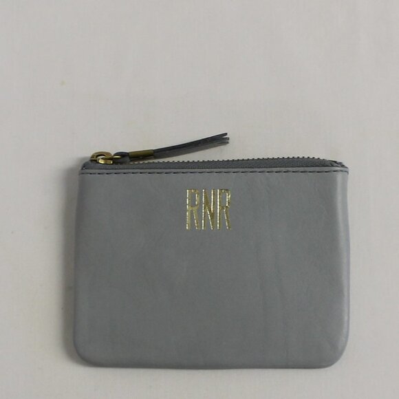 Madewell The Leather Pouch Wallet Grey Initial RNR - Picture 1 of 4